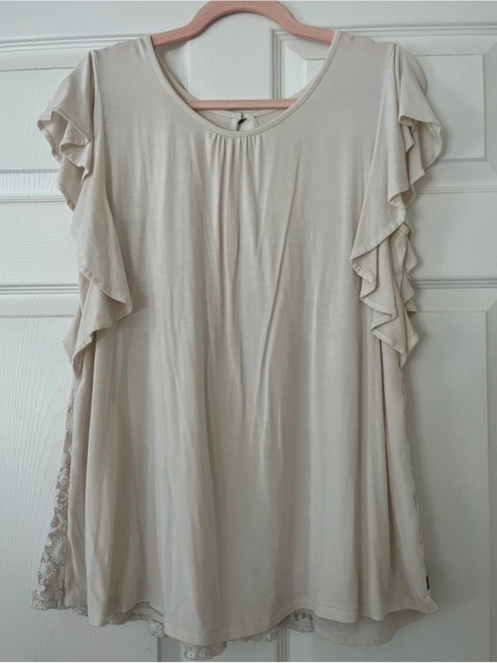 Matilda Jane Cream Lace Flutter Sleeve Tunic